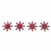 Tealight Holder Snowflake Burgundy Set of 4 0.6x4.13x4.13 - The Village Country Store 