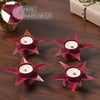 Tealight Holder Star Burgundy Set of 4 1.5x5x5 - The Village Country Store 