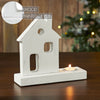 Tealight Holder Village House White 9x8.25x2.5 - The Village Country Store 