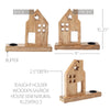 Tealight Holder Wooden Saltbox House w/ Star Natural 10.25x9x2.5 - The Village Country Store 