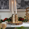 Seasons Crest Candle Holder Tree Natural Wooden Taper Candle Holder Set of 2 - 6x3x3