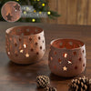 Votive Candle Holder Stars Rust Set of 2 - The Village Country Store 