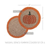 Harvest Blessings Natural Stencil Pumpkin Coaster Set of 6 - The Village Country Store 