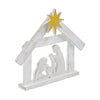 Seasons Crest Figurine A Savior is Born Distressed White Wooden Nativity Scene 8.5x10x1.5