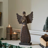 Seasons Crest Figurine Blessings Dark Wooden Angel 17x9.5x2.5