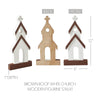 Seasons Crest Figurine Brown Roof White Church Wooden Figurine 12x6x1