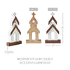 Seasons Crest Figurine Brown Roof White Church Wooden Figurine 8x4x1