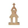 Seasons Crest Figurine Brown Roof White Church Wooden Figurine 8x4x1