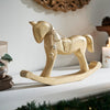 Seasons Crest Figurine Brushed Gold Wooden Rocking Horse 9.5x15x1.5