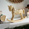 Seasons Crest Figurine Brushed Gold Wooden Rocking Horse 9.5x15x1.5