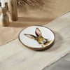 Seasons Crest Figurine Bunny Hop Wooden Plate White w/ Bunny 8.5 inch Diameter