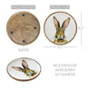 Seasons Crest Figurine Bunny Hop Wooden Plate White w/ Bunny 8.5 inch Diameter