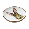 Seasons Crest Figurine Bunny Hop Wooden Plate White w/ Bunny 8.5 inch Diameter