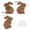 Seasons Crest Figurine Bunny Hop Wooden Sitting Bunny Natural w/ Pearl Beads 6x7.25x1.5