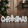 Seasons Crest Figurine CHRISTMAS Carved Wooden Sign 15x4.25x1