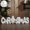 Seasons Crest Figurine CHRISTMAS Carved Wooden Sign 15x4.25x1
