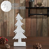 Seasons Crest Figurine Christmas Evergreens White Wooden Figurine 12.75x5.5x2