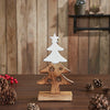 Seasons Crest Figurine Christmas Tree Two Toned White Natural Wooden Figurine 10x5.5x2