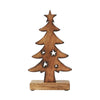 Seasons Crest Figurine Christmas Tree Two Toned White Natural Wooden Figurine 10x5.5x2