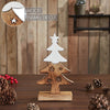 Seasons Crest Figurine Christmas Tree Two Toned White Natural Wooden Figurine 10x5.5x2