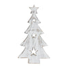 Christmas Tree w/ Stars White Wooden Figurine 10x5.75x1 - The Village Country Store 