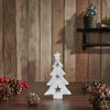 Christmas Tree w/ Stars White Wooden Figurine 6x3.25x1 - The Village Country Store 