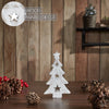 Seasons Crest Figurine Christmas Tree w/ Stars White Wooden Figurine 6x3.25x1