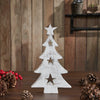 Seasons Crest Figurine Christmas Tree w/ Stars White Wooden Figurine 8x4.5x1