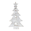 Seasons Crest Figurine Christmas Tree w/ Stars White Wooden Figurine 8x4.5x1