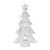 Seasons Crest Figurine Christmas Tree w/ Stars White Wooden Figurine 8x4.5x1