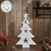 Seasons Crest Figurine Christmas Tree w/ Stars White Wooden Figurine 8x4.5x1
