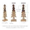 Christmas Tree Wooden Two Toned Brown Natural Figurine 11.75x3.75x2.75 - The Village Country Store 
