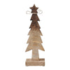 Christmas Tree Wooden Two Toned Brown Natural Figurine 11.75x3.75x2.75 - The Village Country Store 