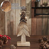 Christmas Tree Wooden Two Toned Brown Natural Figurine 11.75x3.75x2.75 - The Village Country Store 