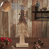 Christmas Tree Wooden Two Toned Brown Natural Figurine 16x5x2.25 - The Village Country Store 