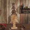 Christmas Tree Wooden Two Toned Brown Natural Figurine 19.75x6.5x2.25 - The Village Country Store 