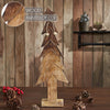 Christmas Tree Wooden Two Toned Brown Natural Figurine 19.75x6.5x2.25 - The Village Country Store 