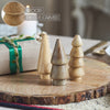 Seasons Crest Figurine Conical Natural Wooden Tree Set of 3 - 3.25x1.25x1.25