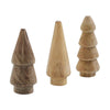 Seasons Crest Figurine Conical Natural Wooden Tree Set of 3 - 3.25x1.25x1.25