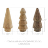 Seasons Crest Figurine Conical Natural Wooden Tree Set of 3 - 3.25x1.25x1.25