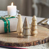 Seasons Crest Figurine Conical Natural Wooden Tree Set of 3 - 3.25x1.25x1.25