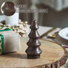 Seasons Crest Figurine Dark Finish Four-Tiered Hand Turned Wooden Tree 4.5x2x2 Set of 6