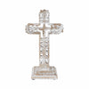 Seasons Crest Figurine Distressed White Ornate Wooden Cross w/ Base 13x7.5x5