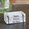 Seasons Crest Figurine Faith Above All Else Faux Book Stack 2.5x6x4