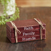 Seasons Crest Figurine Faith Family Friends Faux Book Stack 2.5x6x4