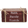 Seasons Crest Figurine Faith Family Friends Faux Book Stack 2.5x6x4