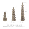 Seasons Crest Figurine Feathered Finish Hand Turned Wooden Trees Set of 3 - 7/9/12 inch