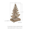 Seasons Crest Figurine Feathered Finish Winter Pine Wooden Tree 9.75x6.25x3.5