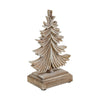Seasons Crest Figurine Feathered Finish Winter Pine Wooden Tree 9.75x6.25x3.5