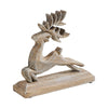 Seasons Crest Figurine Feathered Finish Wooden Reindeer 7x6.5x2